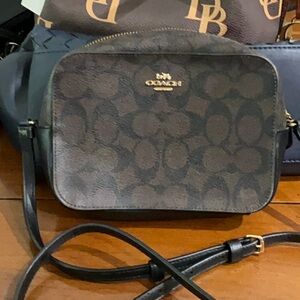 Coach Dark Brown Monogram Shoulder Bag